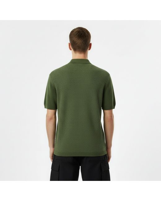 Pretty Green Green Roxy Knitted Short-Sleeve Polo Shirt for men