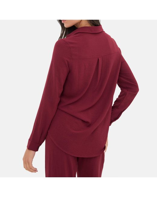 I Saw It First Red Soft Crepe Long Sleeved Shirt