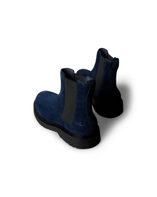 Calvin Klein Blue Suede Chelsea Boots for men