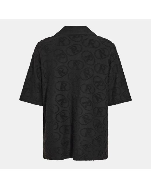 Represent Black All Over Towel Fabric Short Sleeve Shirt for men