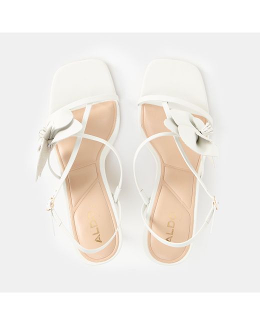 ALDO White Sandflower Heeled Sandals