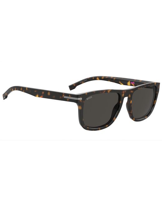 Boss Black Rectangular Round Sunglasses for men