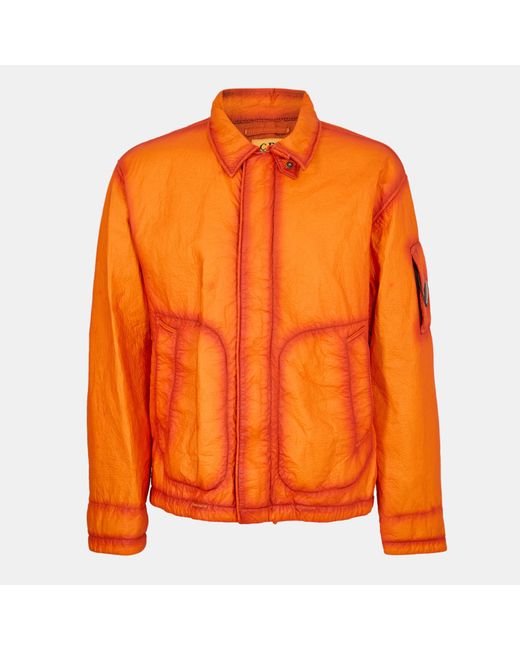 C P Company Orange Feltro Bi Film Jacket for men