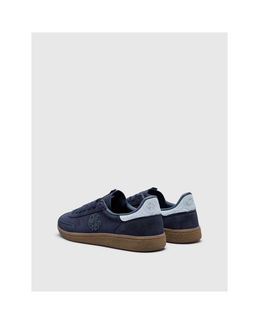 Pretty Green Blue Ramblas Suede Low-Top Trainers for men