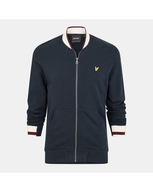 Lyle & Scott Blue Jersey Bomber Jacket for men