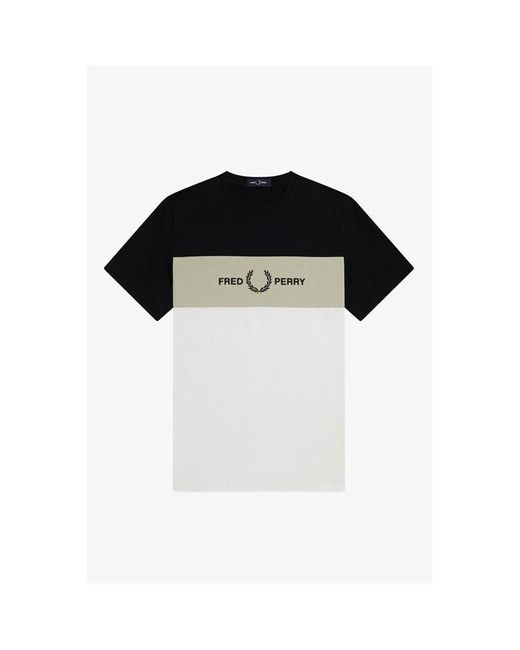 Fred Perry Black Panel T Shirt for men