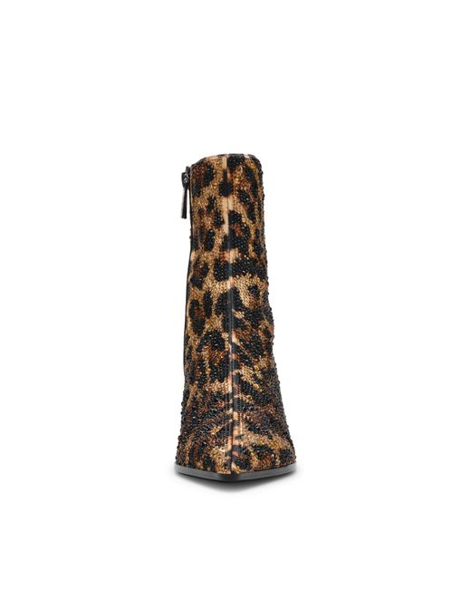 Steve Madden Brown Leopard Patterned Ankle Stiletto Heel Boots