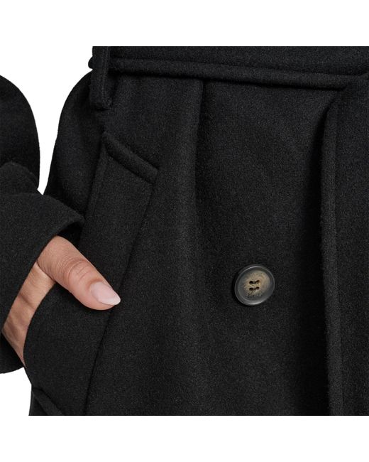DKNY Black Wrap Overcoat
