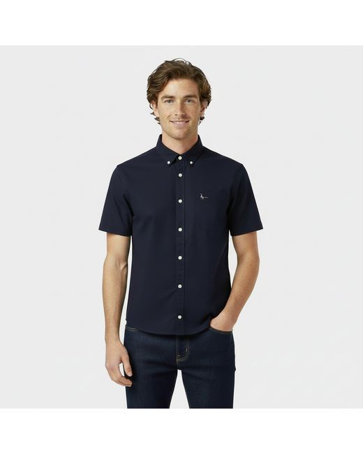 Jack Wills Blue Short Sleeve Oxford Shirt for men