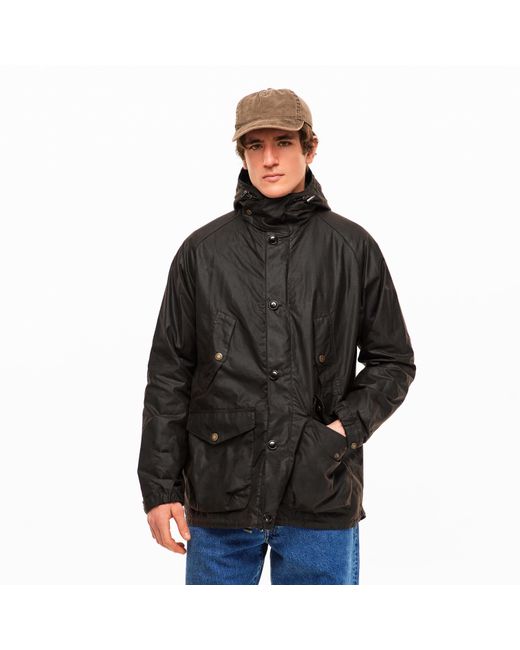 Barbour Black Re Mountain Re-Engineered Wax Jacket for men