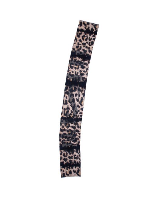 AllSaints Black Leopard Tie Stripe Scarf