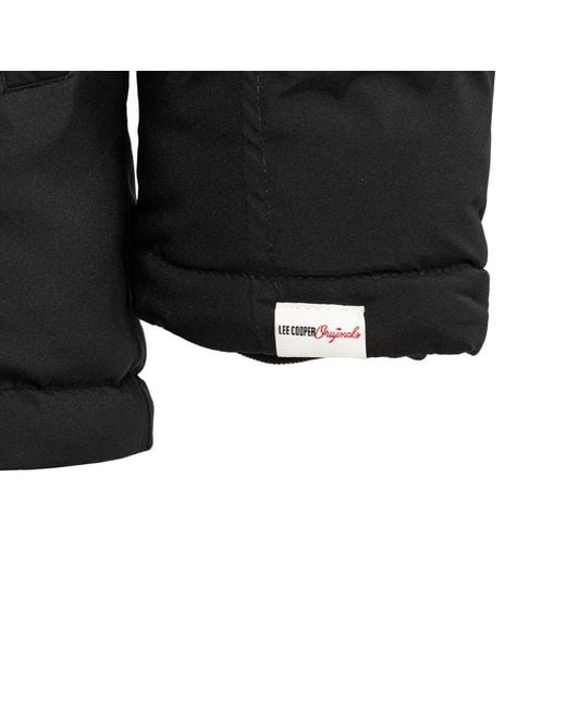Lee Cooper Black Quilted Padded Puffer Jacket for men