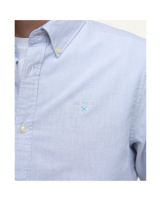 Barbour Blue Striped Oxford Tailored Shirt for men