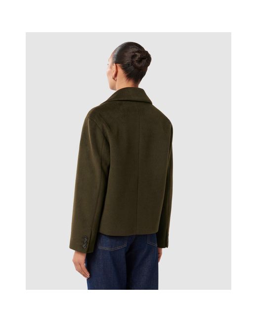 Forever New Green Khloe Double-Breasted Peacoat