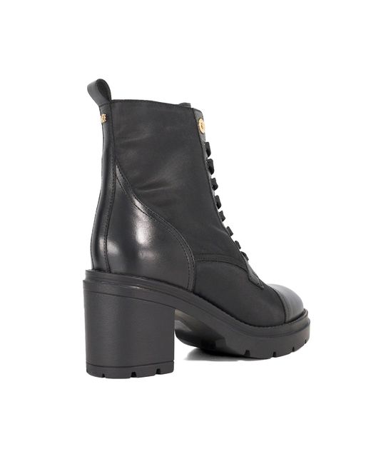 Dune Black Plotting Block Heel Ankle Boots