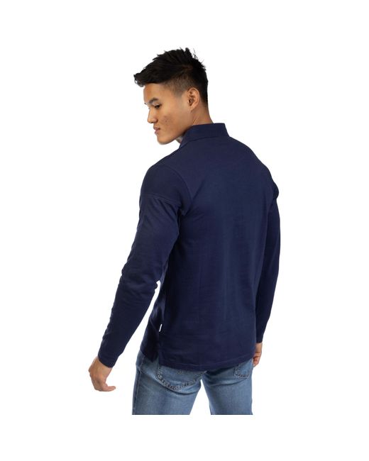 Peter Werth Blue W Chessum Long Sleeve Polo Shirt for men