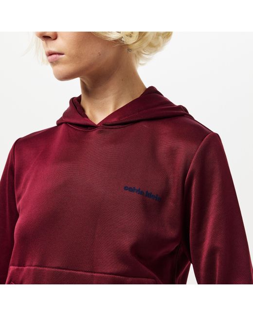 Calvin Klein Red French Terry Zipped Tracksuit Top