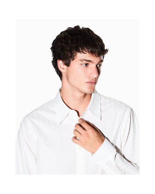 ARMANI EXCHANGE White Long Sleeve Plain Shirt for men