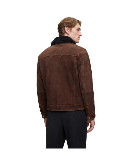 Boss Brown Mahdi Shearling Jacket for men