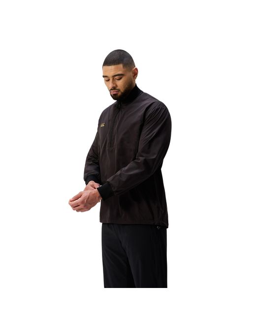 Canterbury Black Tempo+ Breakdown Contact Quarter-Zip Long Sleeve Performance Rugby Jacket for men