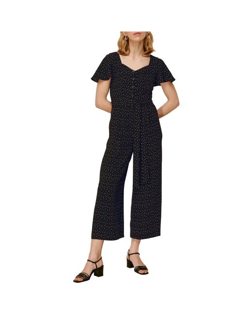 Whistles Black Micro Triangle Print Jumpsuit
