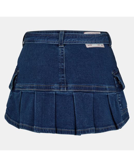 True Religion Blue Belted Cargo Denim Skirt