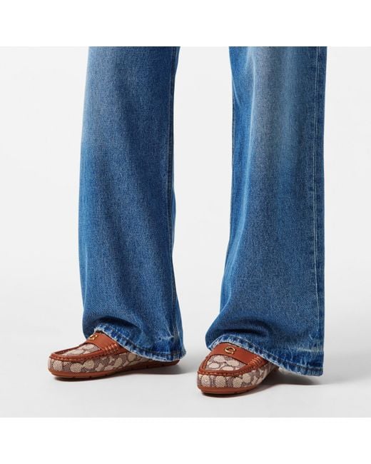 COACH Brown Loafers With Monogram