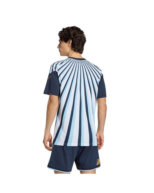 Adidas Blue Argentina 2026 Pre-Match Short-Sleeve T-Shirt for men