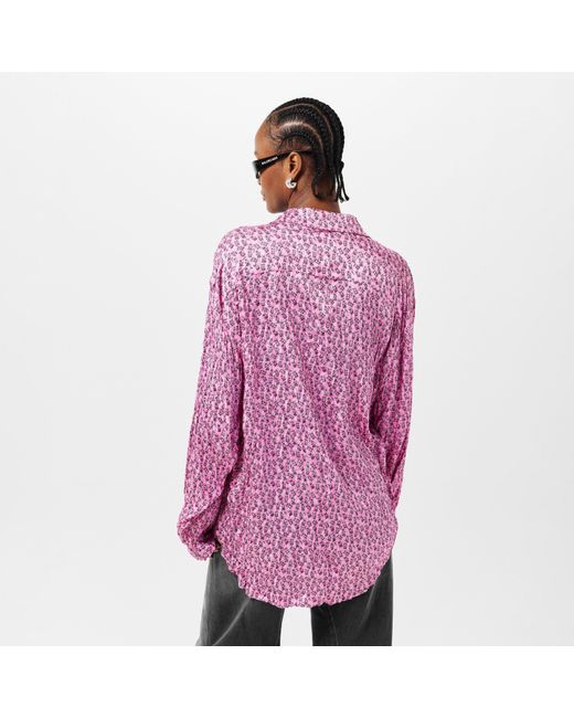 Balenciaga Purple Oxford Short Sleeve Shirt