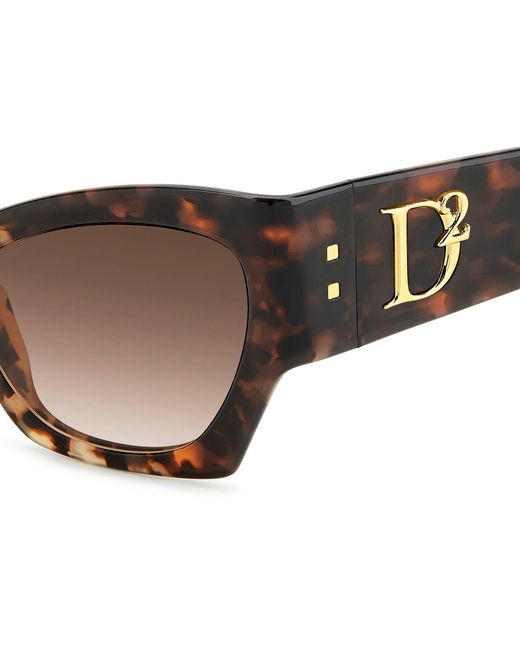 DSquared² Brown Cat Eye Round Sunglasses
