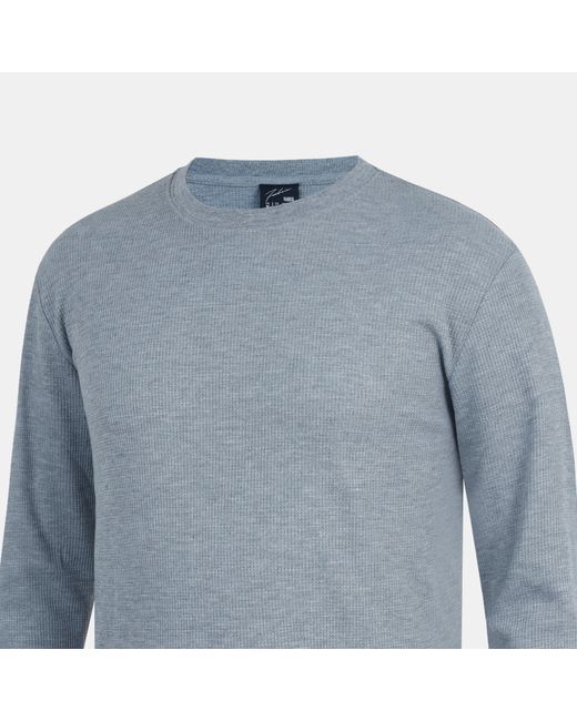 Fabric Blue Regular Fit Waffle T-Shirt for men