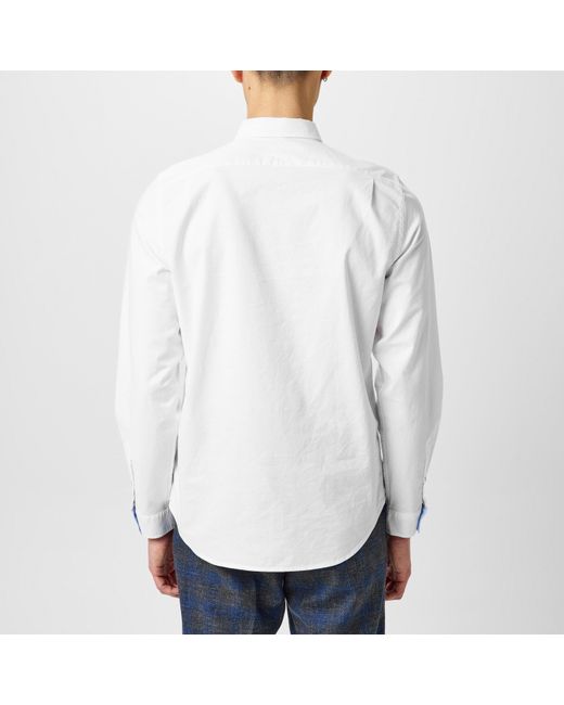Paul Smith White Multi-Button Long-Sleeve Plain Shirt for men