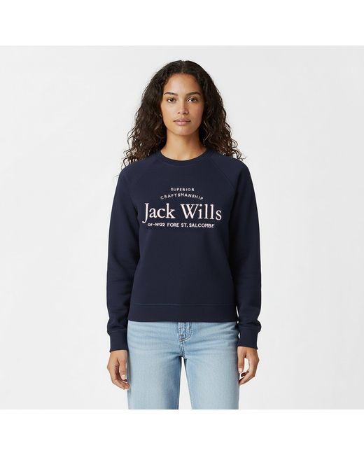 Jack Wills Blue Hunston Graphic Crew Neck Sweatshirt