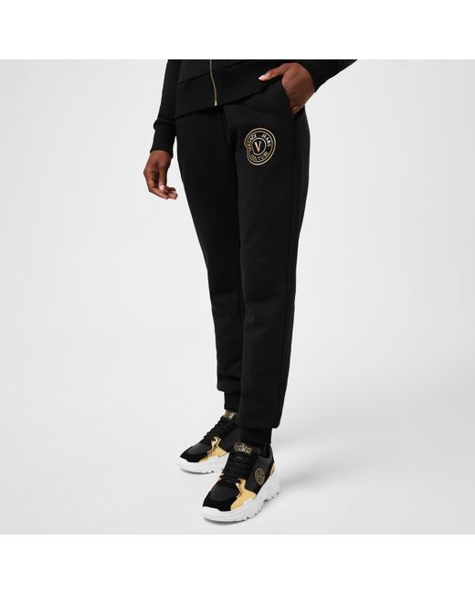 Versace Jeans Couture Black Round Logo Joggers