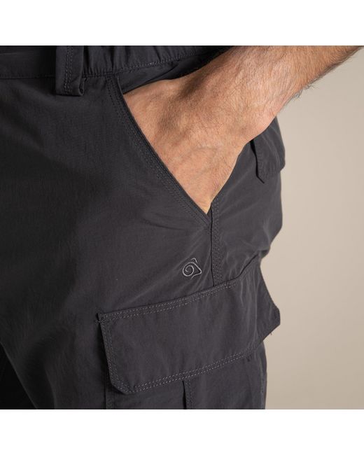 Craghoppers Black Nosilife Convertible Iii Insect-Repellent Cargo Tr for men