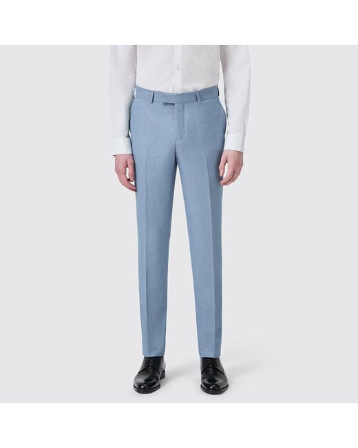 Twisted Tailor Blue Ellroy Slim Fit Trousers for men
