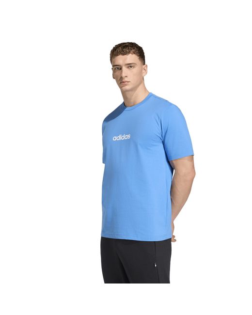 Adidas Blue Essentials Single Jersey Logo T-Shirt for men