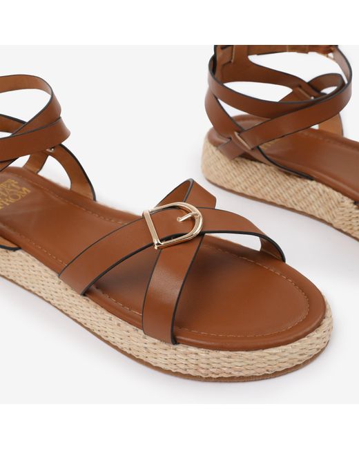 Where's That From Brown Pu Alora Wide-Fit Cross-Over