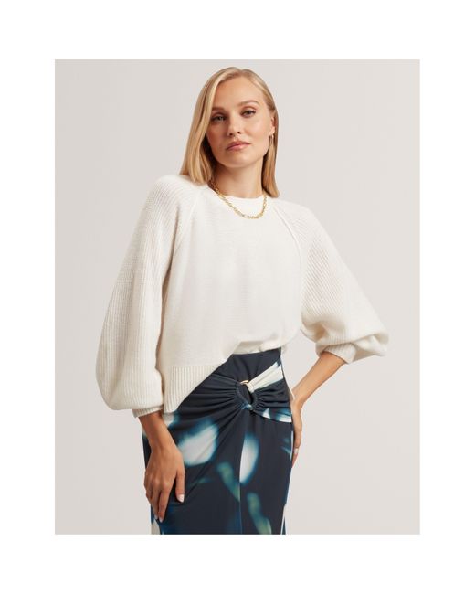 Ted Baker White Crew Neck Jumper