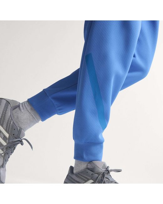 Adidas Blue Z.N.E. Tapered-Fit Tracksuit Bottoms for men