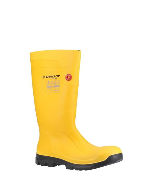 Dunlop Yellow Purofort Fieldpro Full Safety Wellington