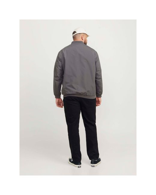 Jack & Jones Gray Rush Bomber Jacket for men