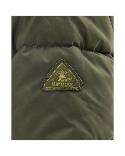 Barbour Green Midhurst Quilted Faux Fur Hood Short Puffer Jacket