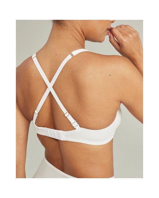 Nudea White The Easy Does It Bralette Second Skin Stretch