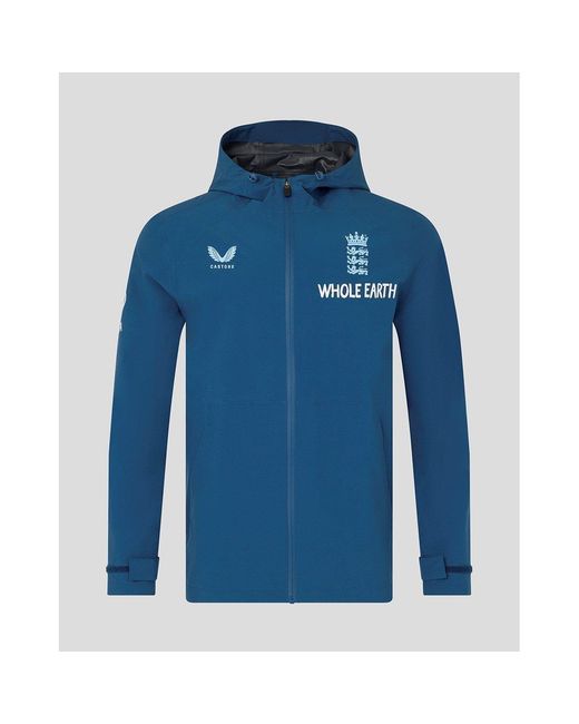 Castore Blue 26/27 England Cricket Rain Anorak Jacket for men