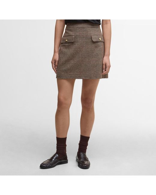 Barbour Brown Sophia Mini Wool Skirt