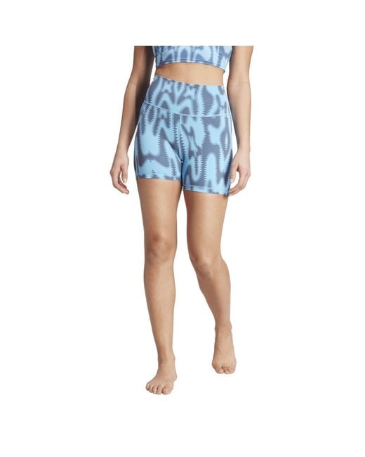 Adidas Blue All Over Print Compression Shorts