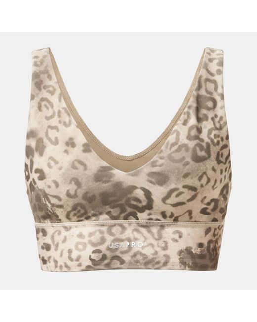 Usa Pro Metallic Medium Impact V Neck Bra