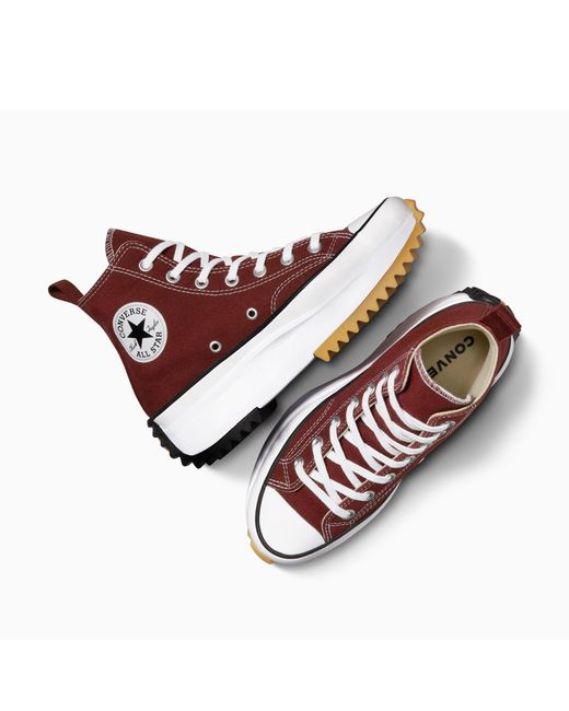 Converse Red Run Star Hike Platform Canvas High-Top Trainers