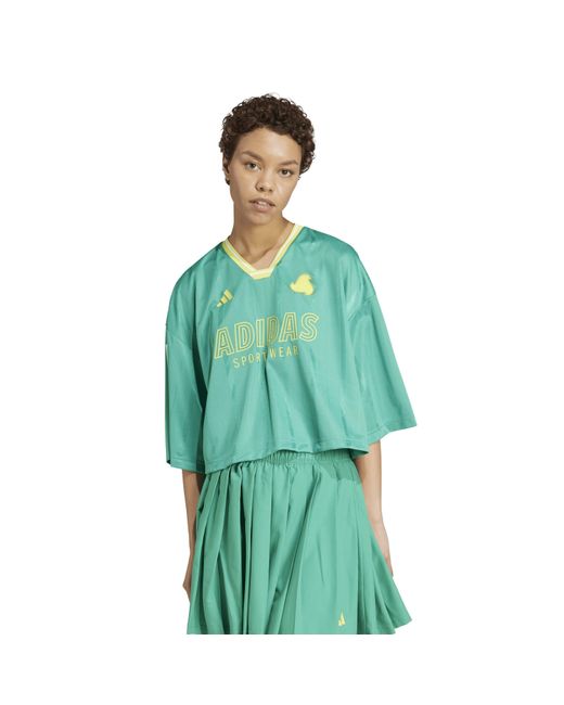 Adidas Green Tiro Cropped T-Shirt Crop Top